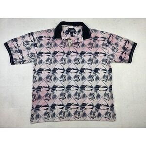 Vintage 90s‎ All Over Print AOP Golf Polo Eagle Golf M Mens Casual Preppy *READ*